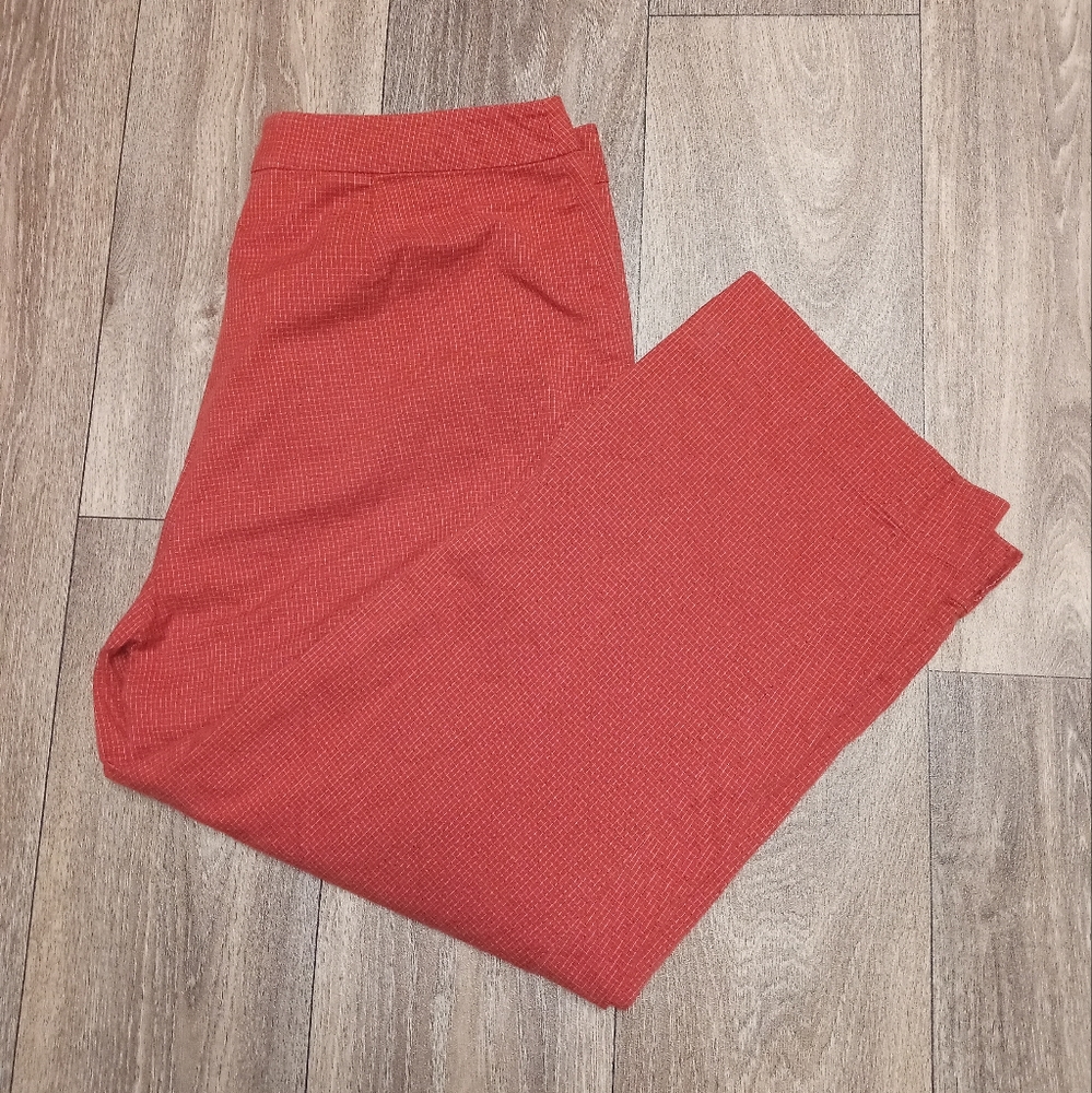 EVAN PICONE orange geometric print grid pants size 10
